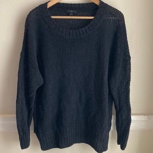 J. Crew Linen Beach Sweater - Black L